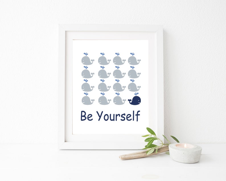 Baby Boy Nursery Whale Wall Art Print Motivational Whale | Etsy