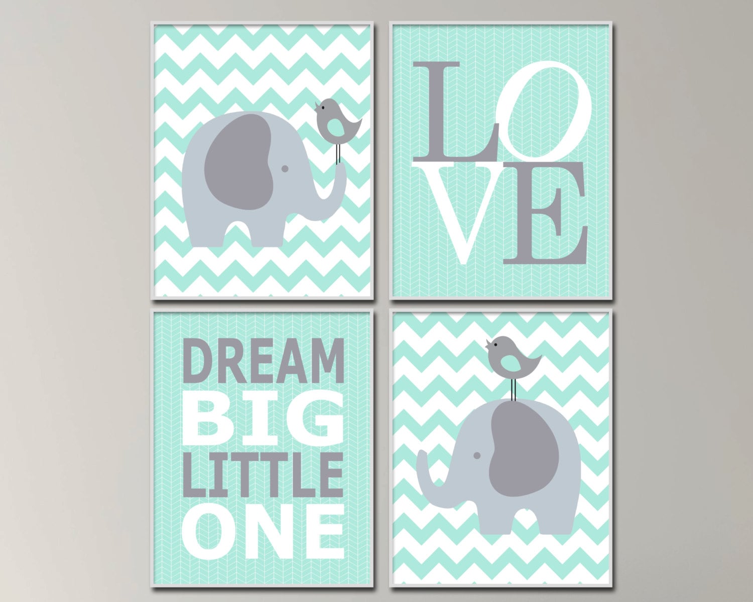 mint and gray nursery