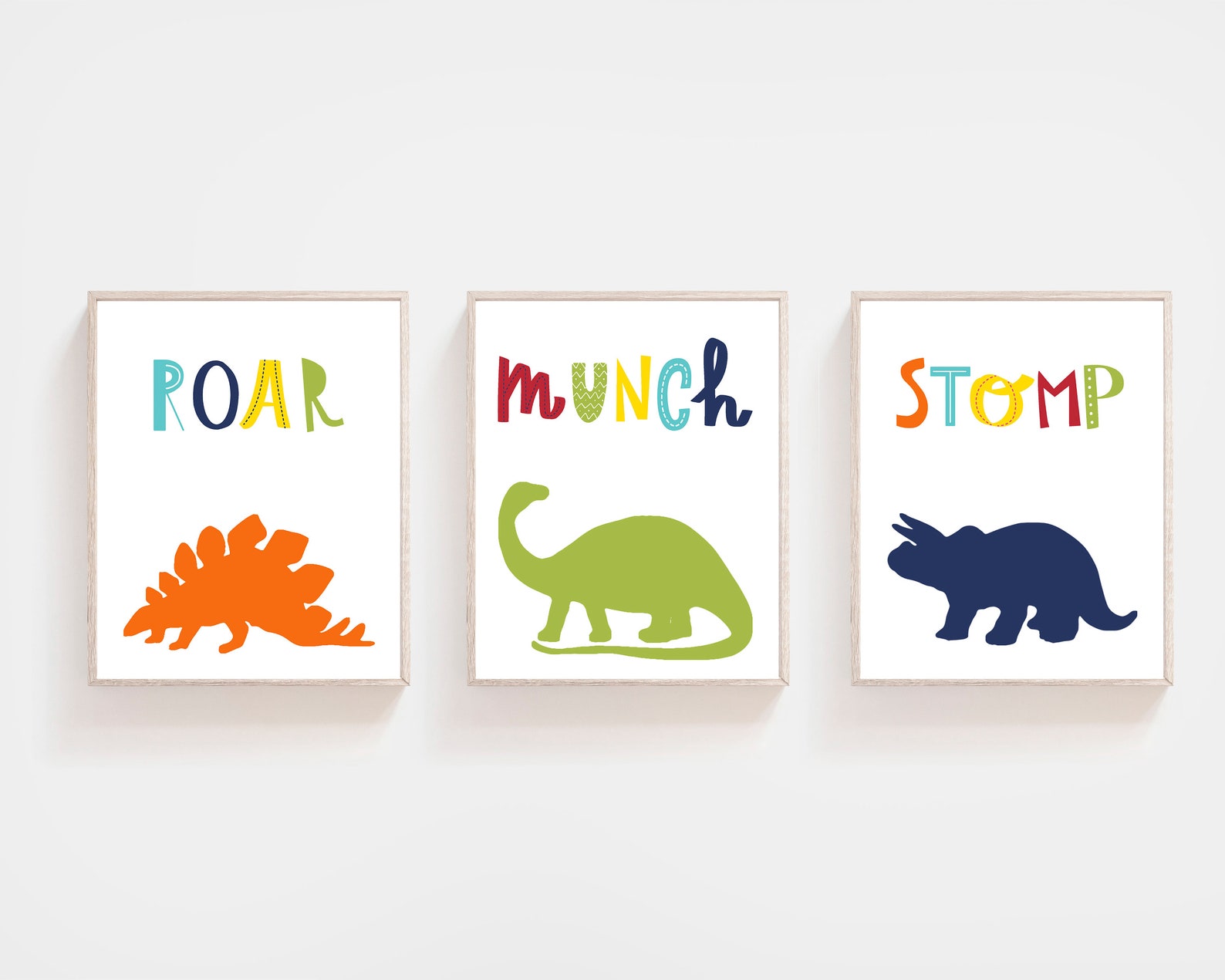 Dinosaur Print Set Boys Nursery Decor Dinosaur Wall Art - Etsy