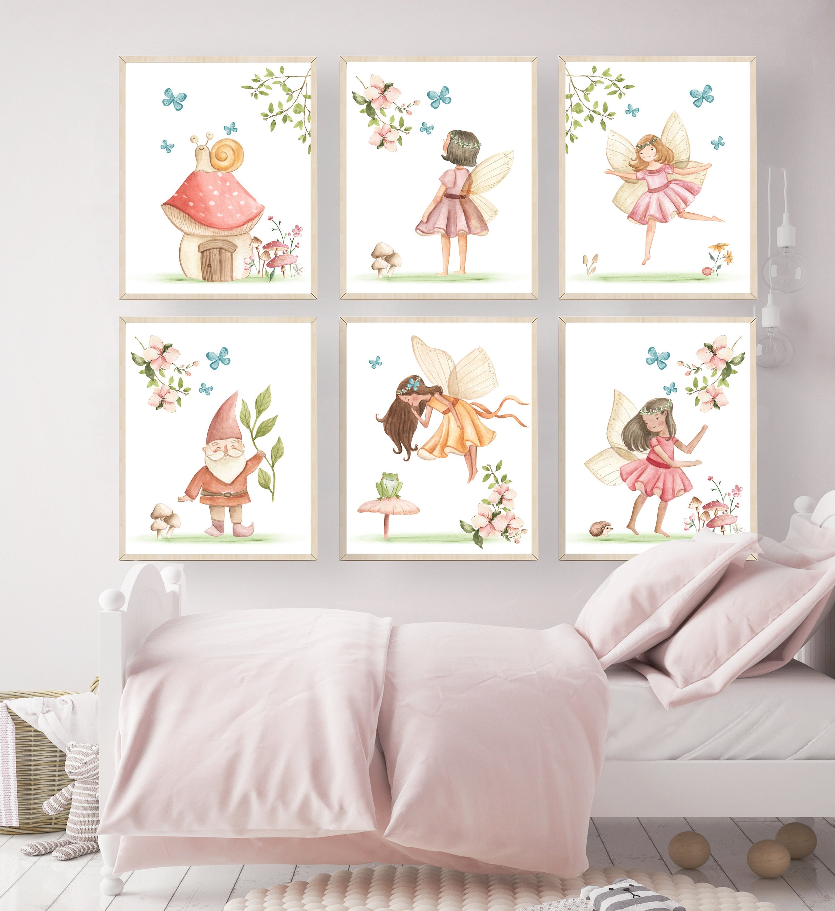 Fairy Wall Art - Fairy Nursery Decor - Pink Girls Room Decor - Fairy ...