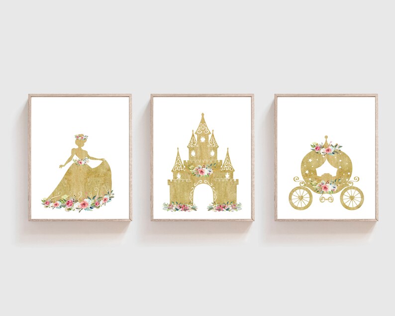 Princess Room Decor for Girls Princess Wall Art Toddler Etsy