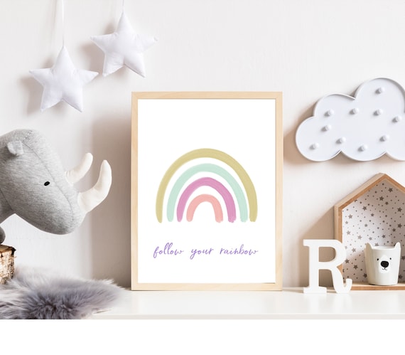 Pastel Nursery Print Rainbow Prints for Nursery Pastel Nursery Decor Baby  Girl Rainbow Nursery Decor Rainbow Wall Art Printable 