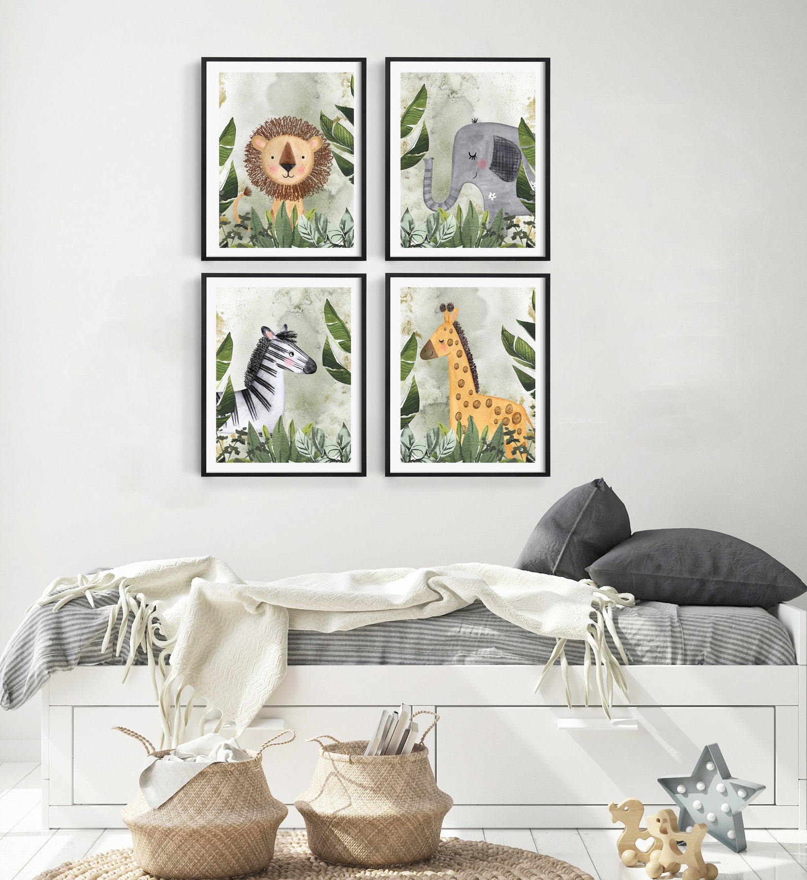 Baby Safari Animal Nursery - Animal Wall Art - Safari Nursery Decor ...