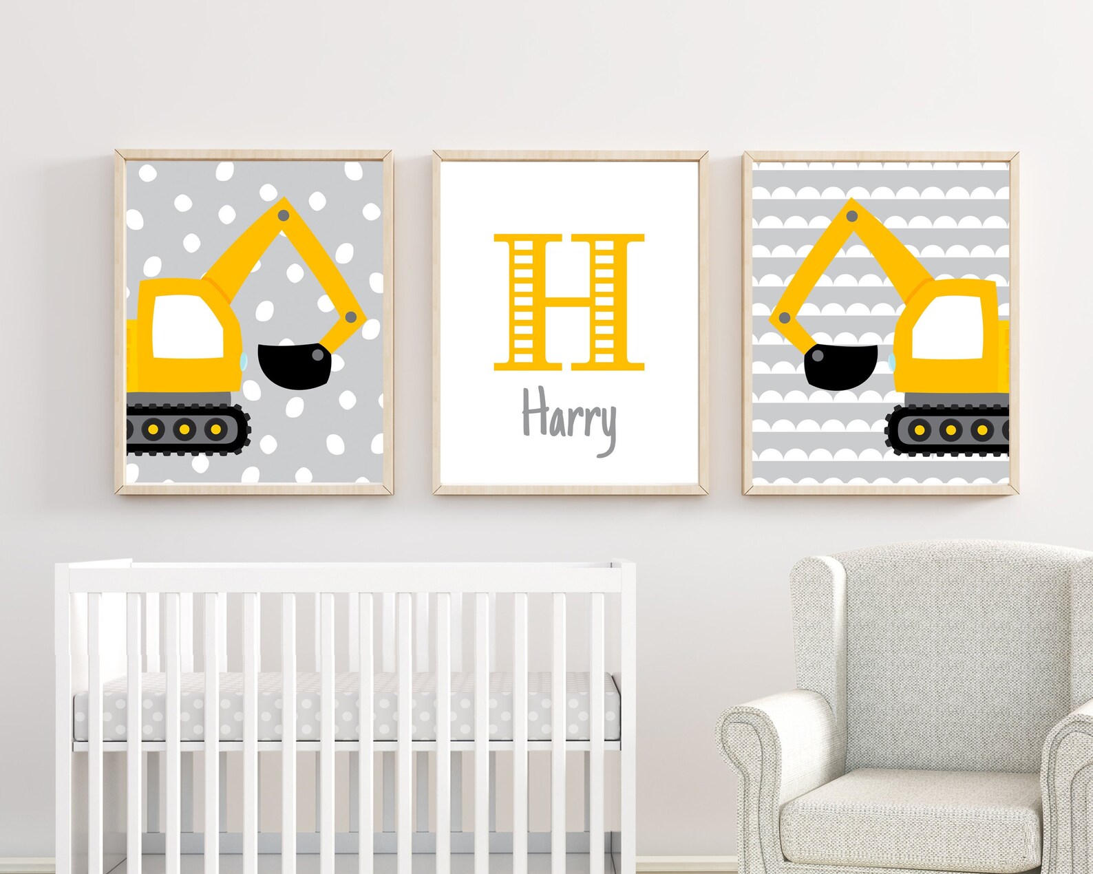 CONSTRUCTION Trucks Wall Art Construction Wall Decor Boys Etsy