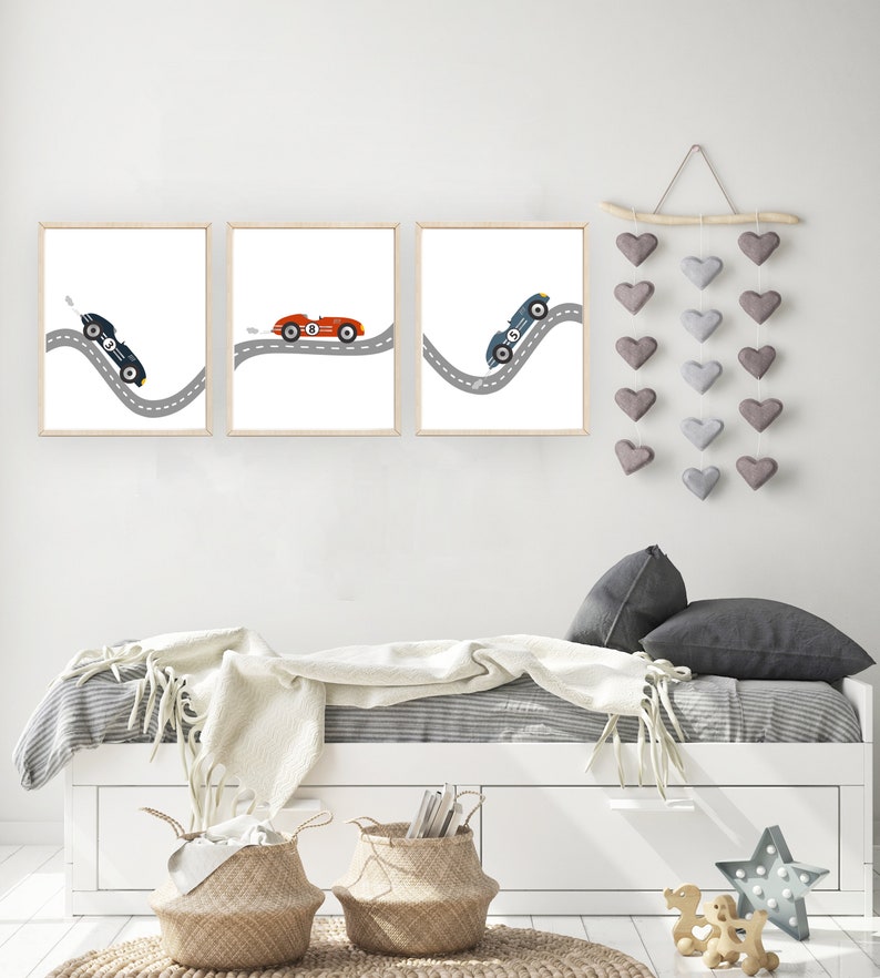 Race car wall art Race car nursery Race car boy room decor Etsy