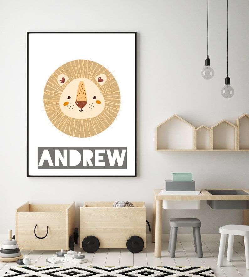 Boy Name Print Custom Boy Name Boys Nursery Decor Etsy