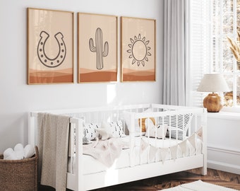 Cowboy Kinderzimmer Drucke, Junge Kinderzimmer druckbare Wandkunst, Western Cowboy Dekor, Hufeisen Drucke, Kleinkind Spielzimmer Wanddekor, DIGITAL H2932