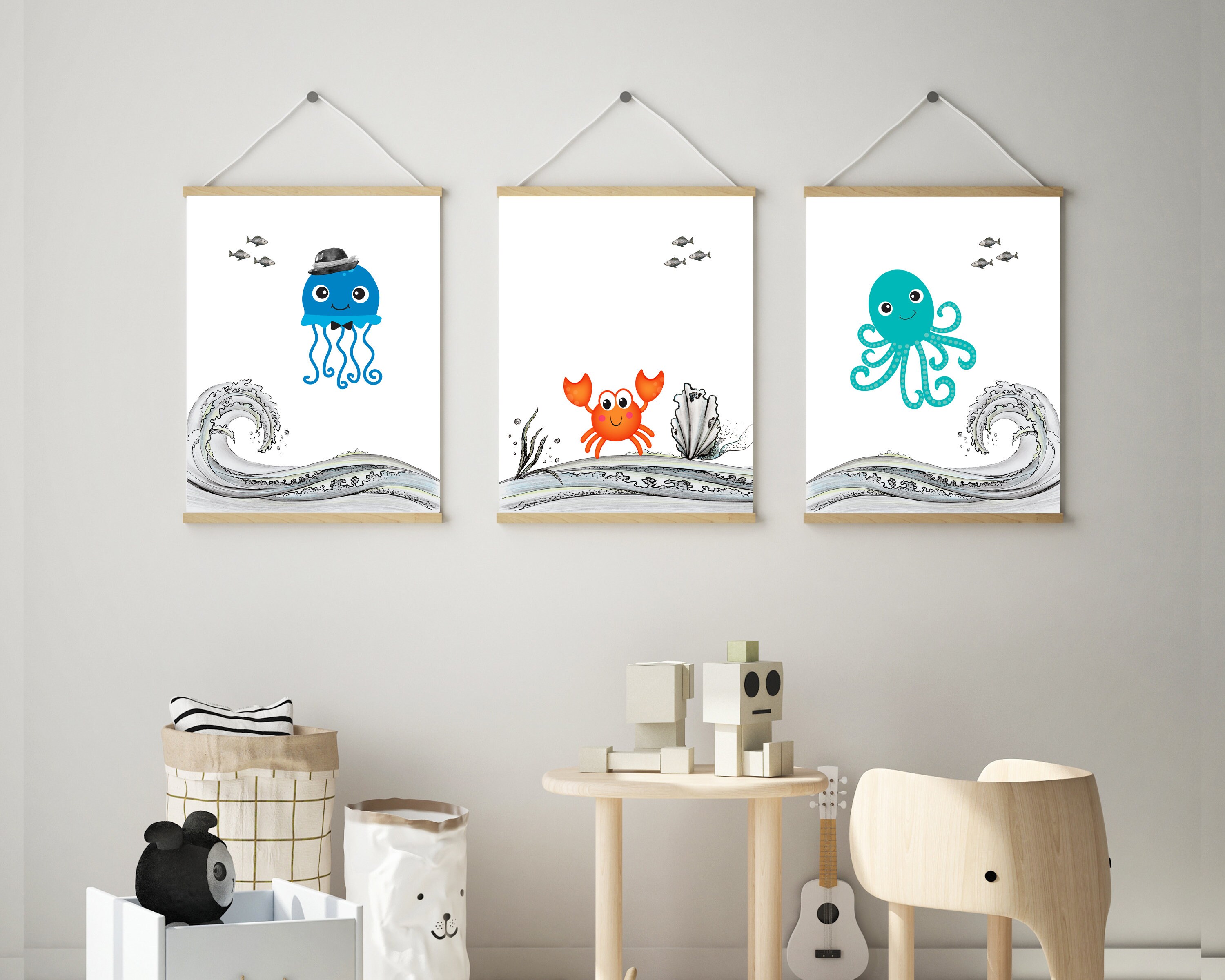 Sea Creatures Nursery Prints - Ocean Animal Prints - Nursery Printables ...