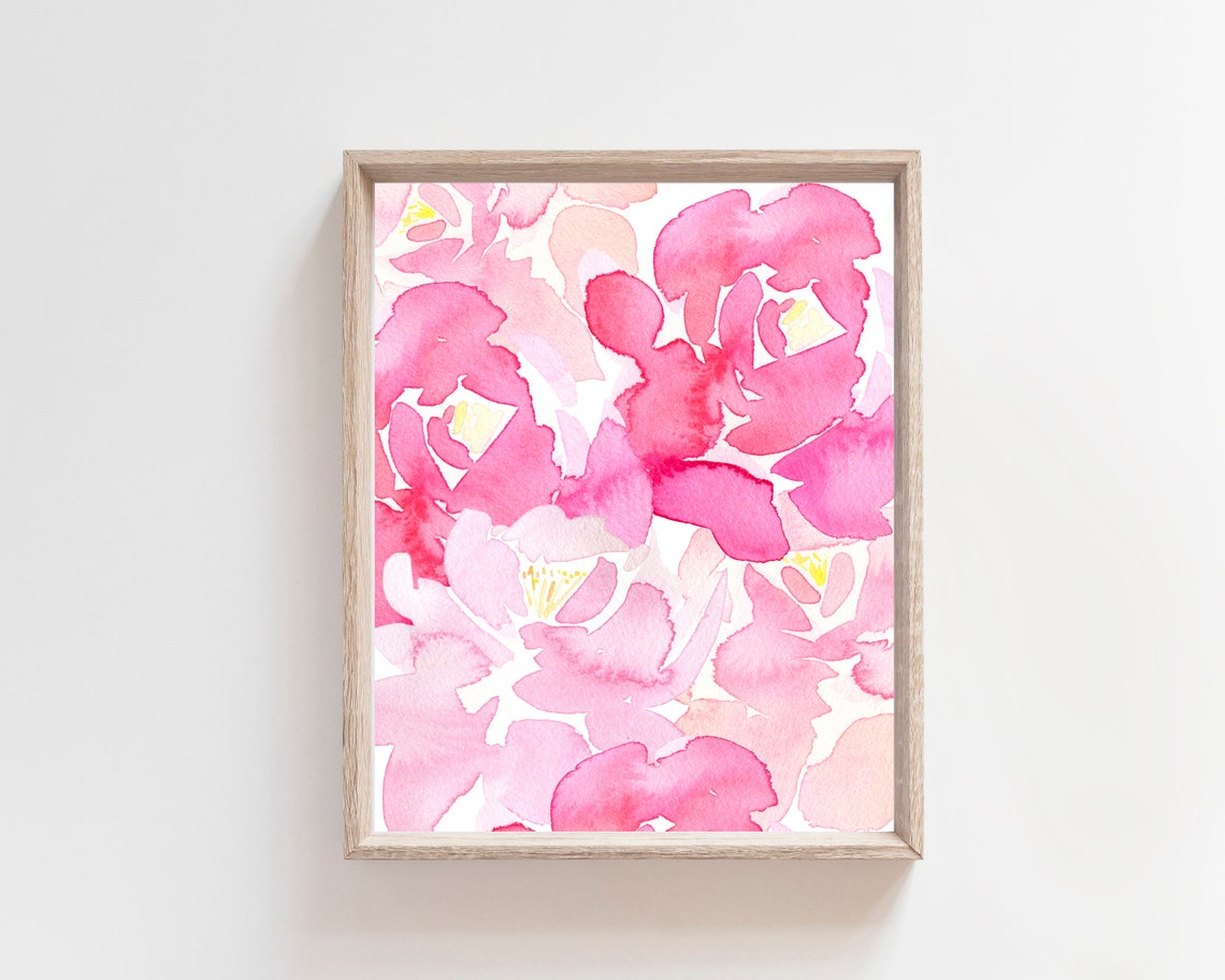 Watercolor Flowers - Pink Floral Wall Art - Mesmerising Burst of Pink ...