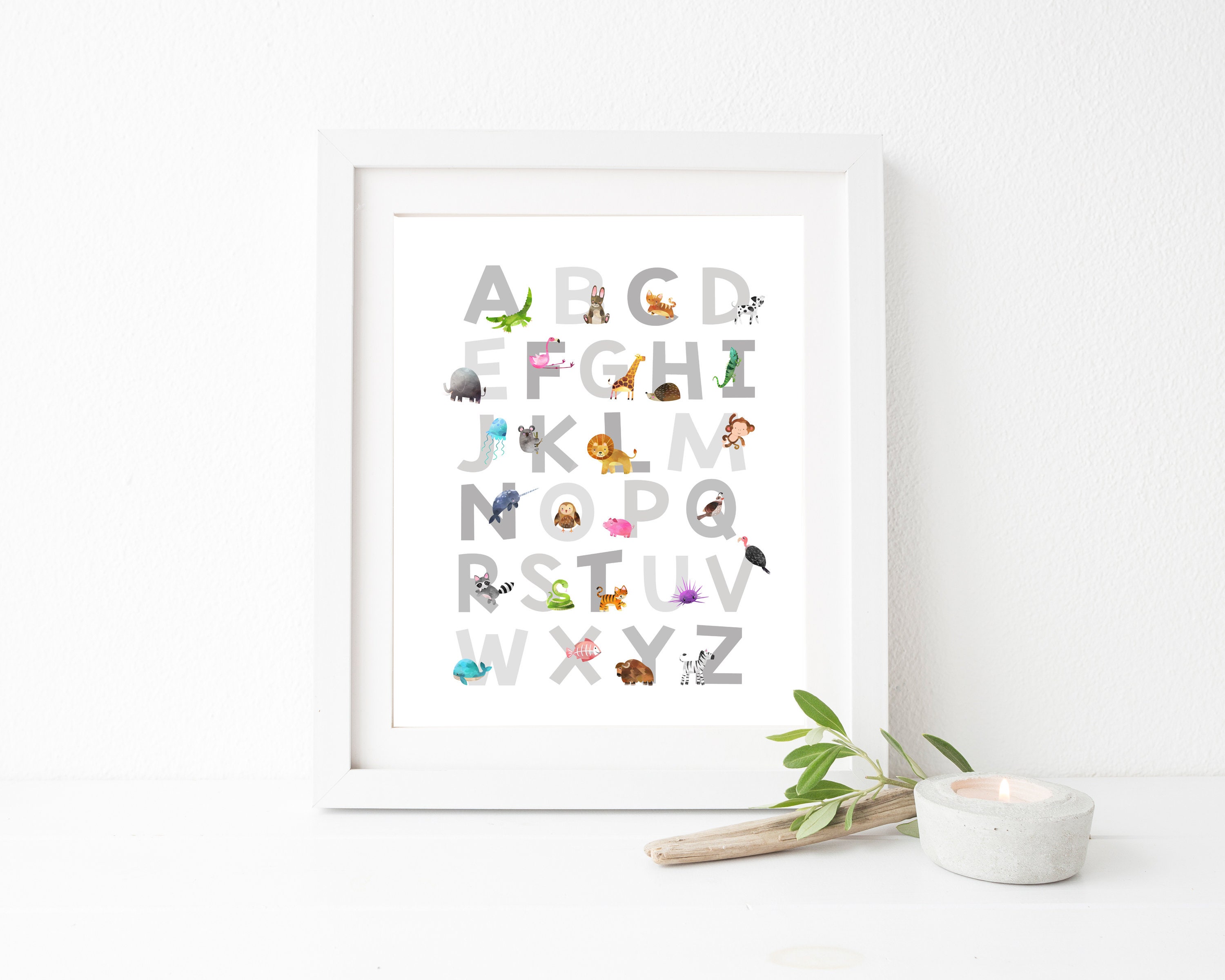 Animal Alphabet Print - Abc Wall Art - Printable Alphabet - Animal Abc ...