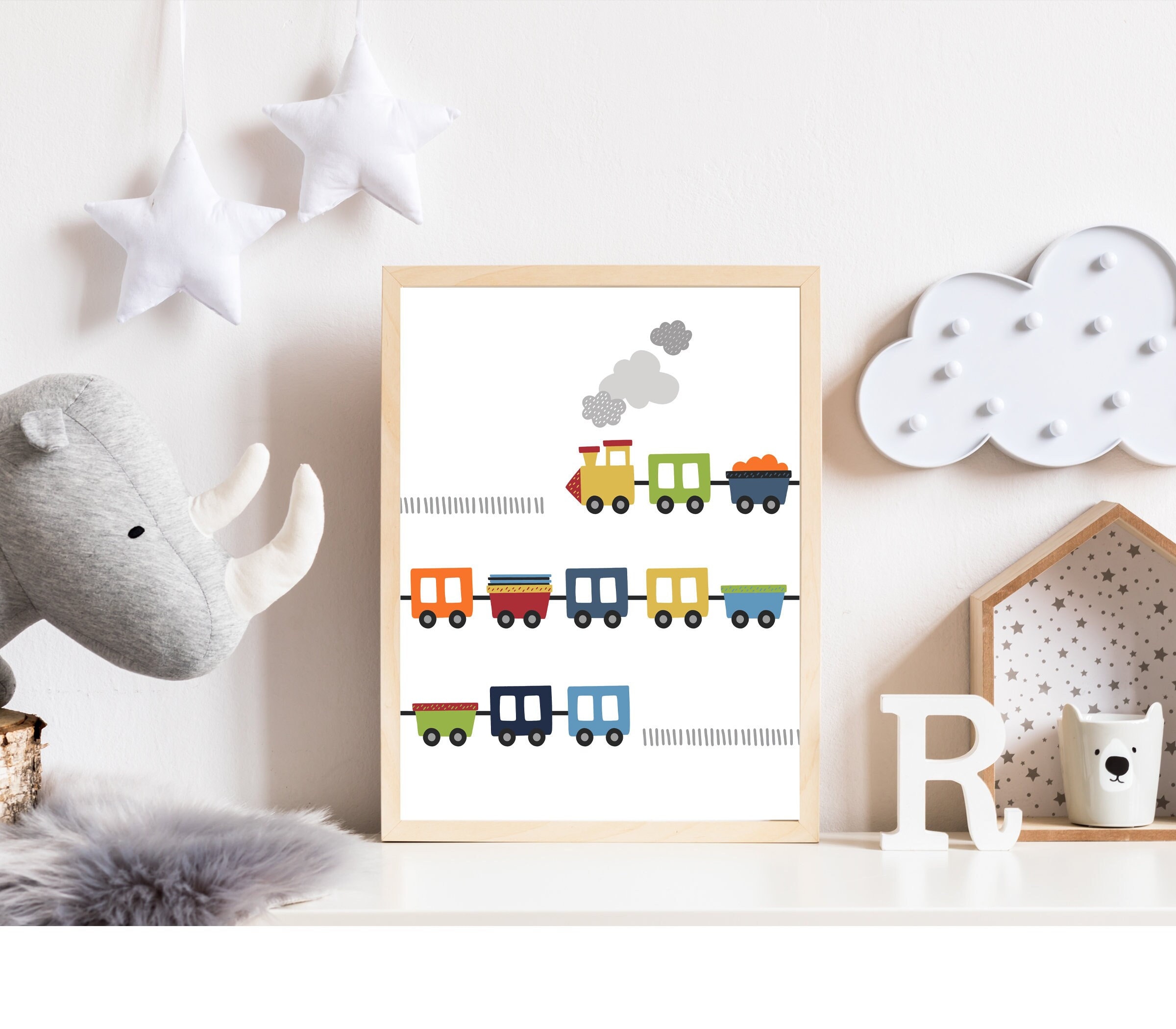 Train nursery decor Boys room art Boy nursery decor | Etsy