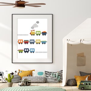 Train Nursery Decor - Boys Room Art - Boy Nursery Decor - Train Art ...