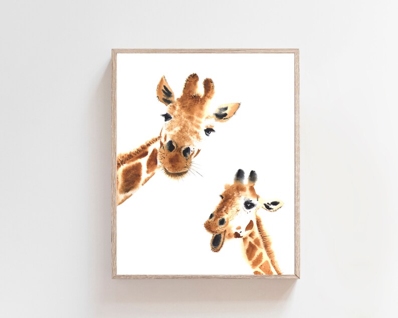 Giraffe wall art Nursery safari wall art- Baby Giraffe printable Giraffe nursery decor H1967 Giraffe print Giraffe nursery print