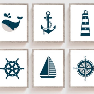 Maritime Kinderzimmer Drucke - Maritime Kinderzimmer Junge - Maritime druckbare Wandkunst - Baby Junge nautisch - Nautisches Kinderzimmer - Marineblau Kinderzimmer