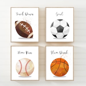 Sport art prints - Sport wall art - Sport balls set - Boys bedroom decor - Sports room decor - Boys room prints - Teen boy room decor -H1794