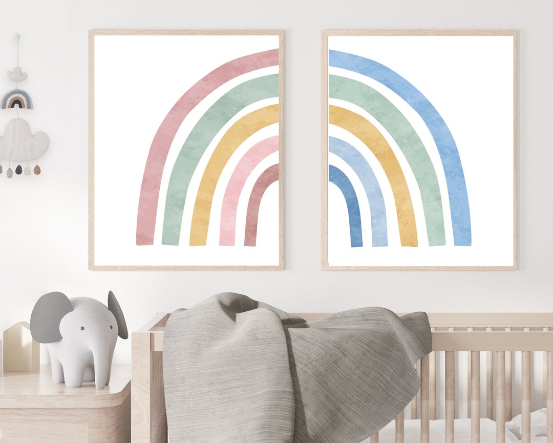 Twins Nursery Wall Art - Boy Girl Twins - Twin Rainbow Babies - Twins ...