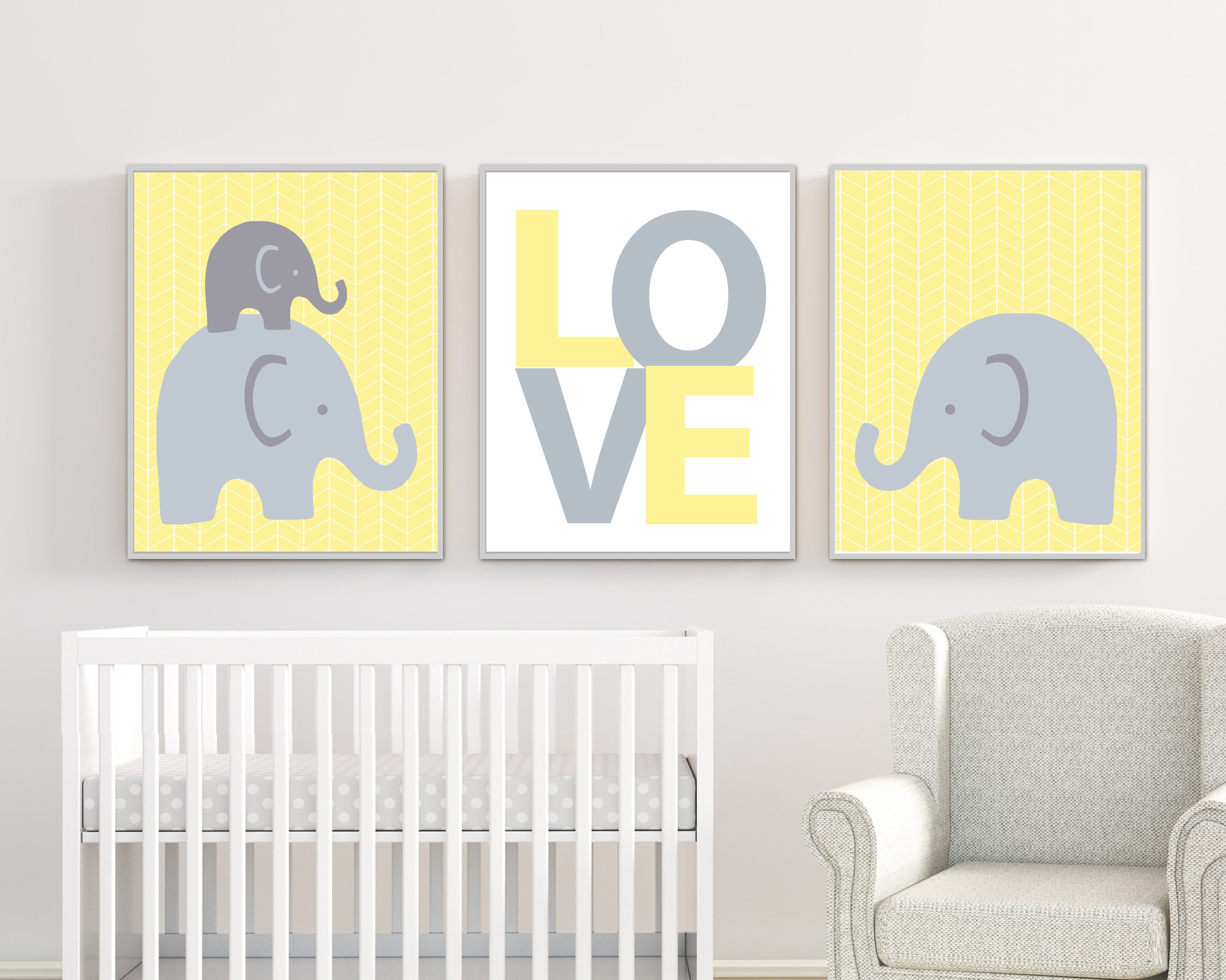 baby elephant nursery art
