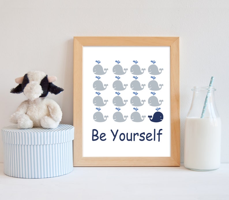 Baby Boy Nursery Whale Wall Art Print Motivational Whale | Etsy