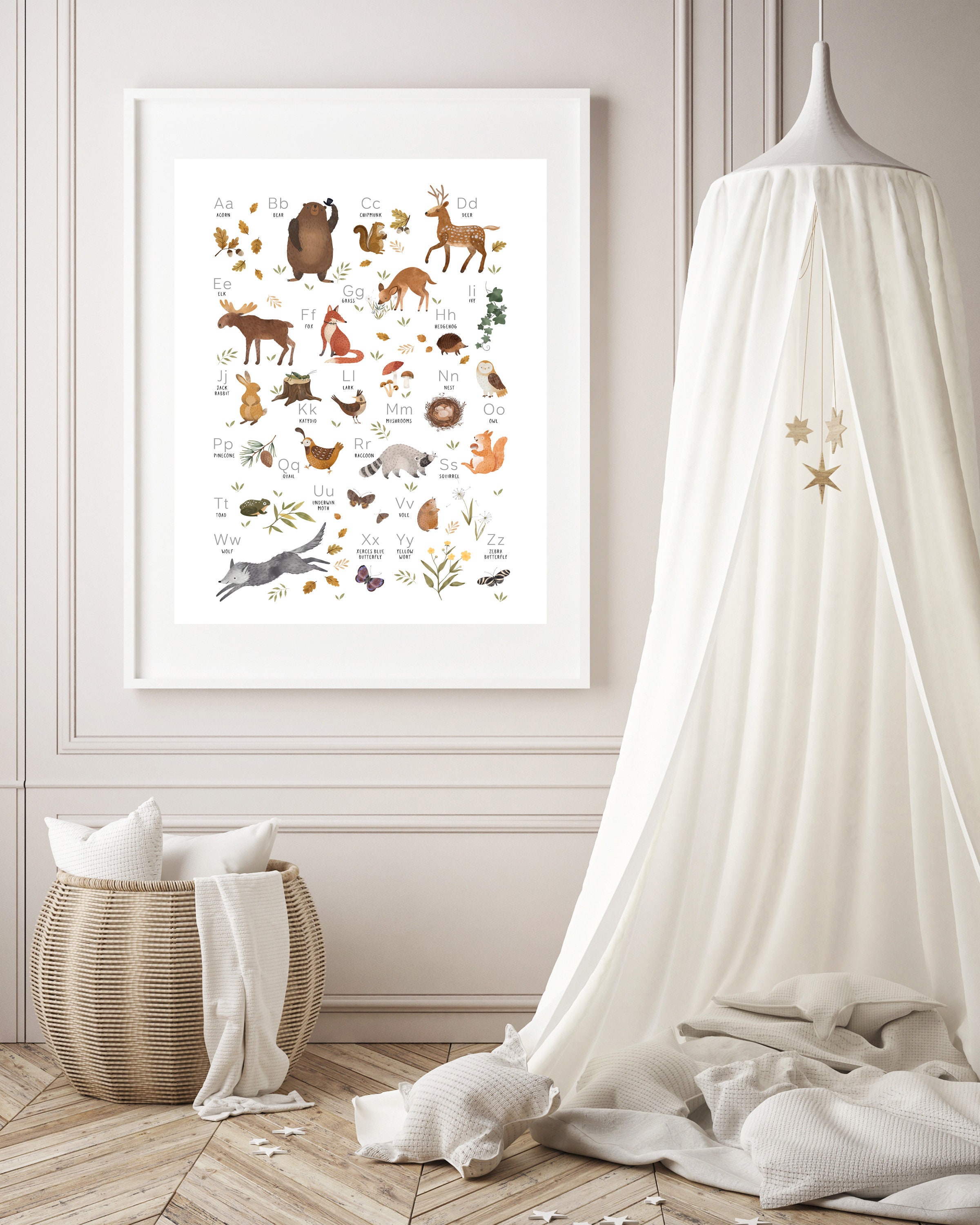 Animal ABC Poster - Woodland Alphabet - Printable Wall Art - Woodland ...