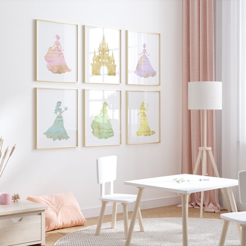 Décoration de chambre de princesse - Décoration de chambre d'enfant pastel - Art mural de princesse - Décoration de chambre de princesse - Décoration de salle de jeux de princesse - Cadeau de princesse