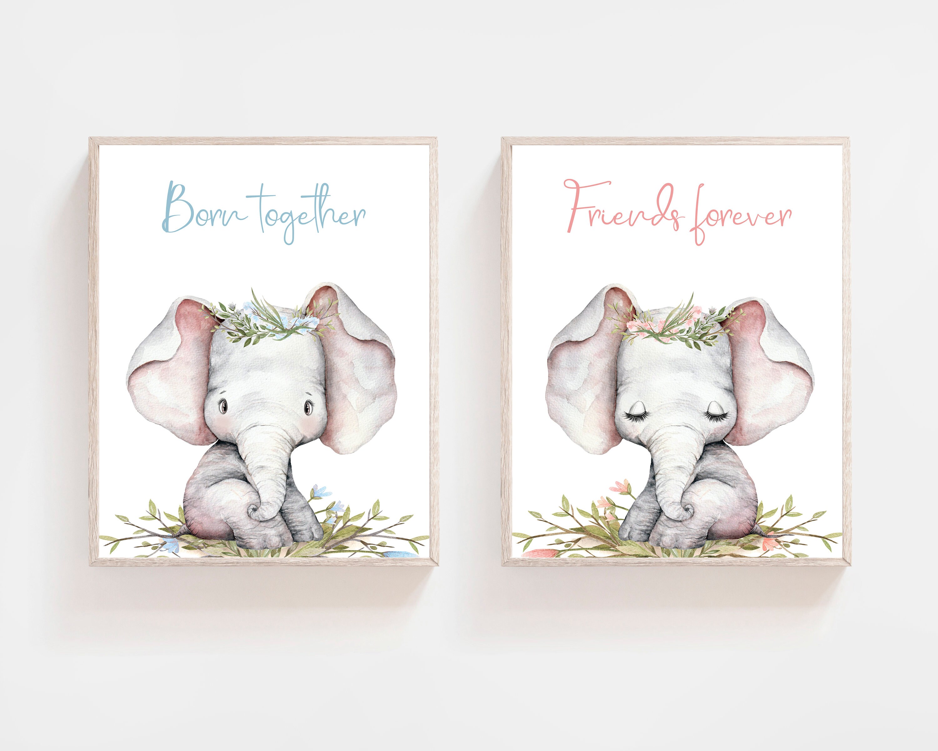 Twins Nursery Decor Twins Wall Art Prints Boy Girl Twins Etsy