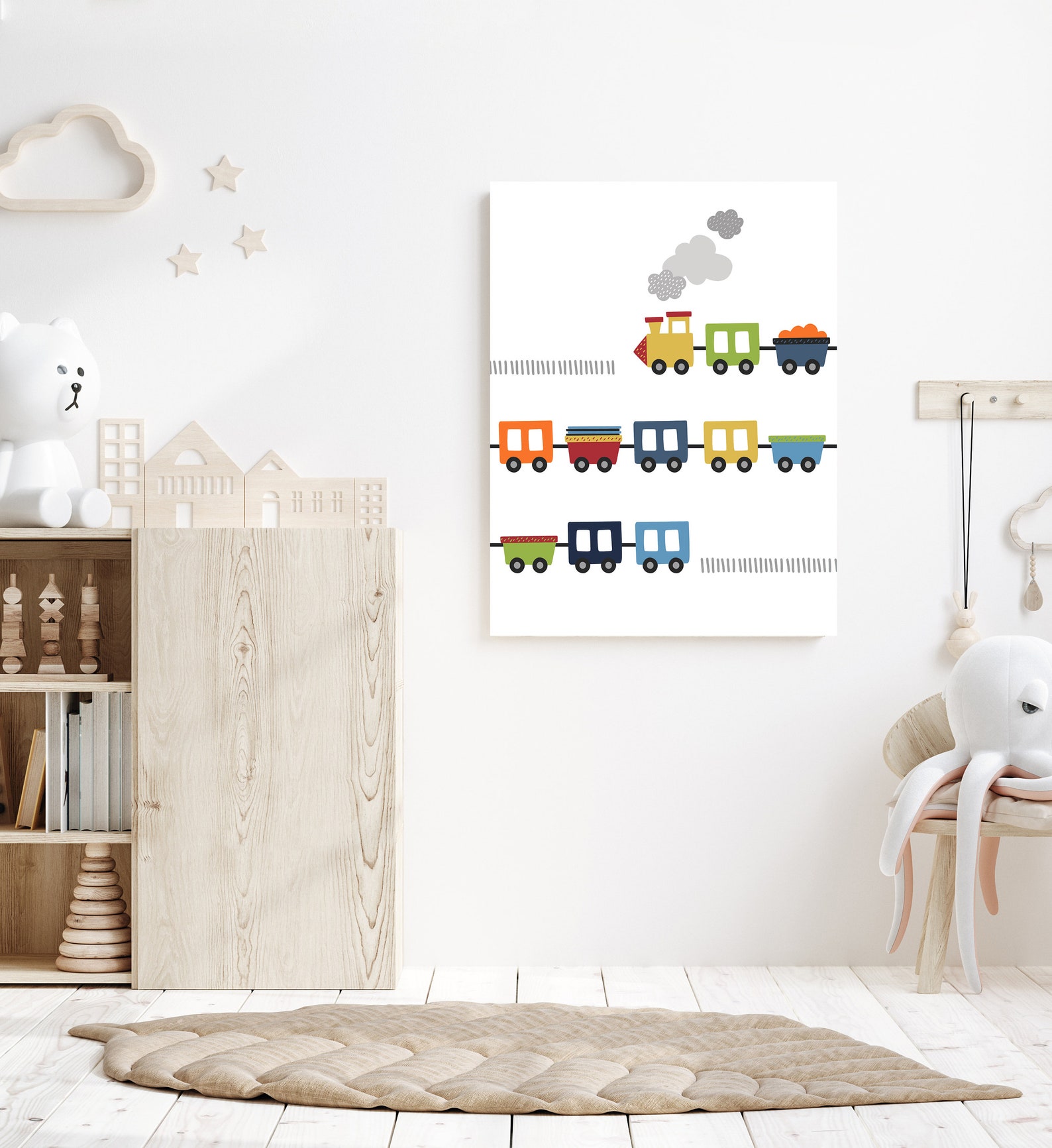 Train nursery decor Boys room art Boy nursery decor | Etsy