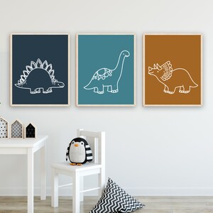 Dinosaur poster - Boys wall art - Dinosaur wall art - Boys room decor - Prints for boys room - Dinosaur print set - Toddler boy wall art image 7