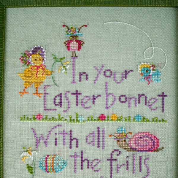 Brooke's Books In Your Easter Bonnet Cross Stitch pdf Chart INSTANT DOWNLOAD