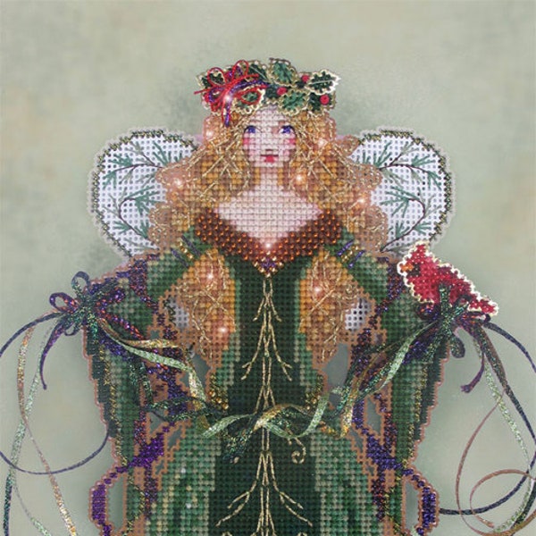 Brooke's Books Spirit of Evergreen Angel Dimensional Ornament INSTANT DOWNLOAD Cross Stitch Chart