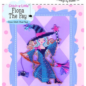 Brooke's Books Fiona The Fay Witchie-poo Ornament INSTANT DOWNLOAD Cross Stitch Chart