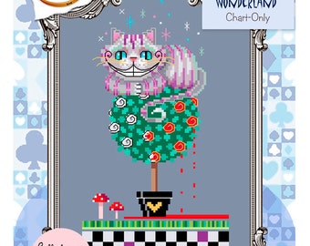 Brooke's Books Wonderland Cheshire Cat Cross Stitch Chart-Only (Instant Download)