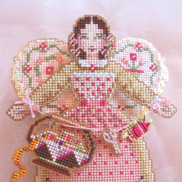 Brooke's Books Spirit of Quilting Angel Dimensional Ornament INSTANT DOWNLOAD Cross Stitch Chart