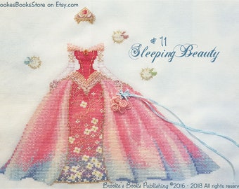 Brooke's Books #11 Sleeping Beauty - Fairy Tale Princess Dress Up - Cross Stitch Chart INSTANT DOWNLOAD