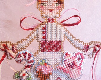 Brooke's Books Stitch-a-Little Pinky The Peppermint Angel Ornament Cross Stitch Chart Only