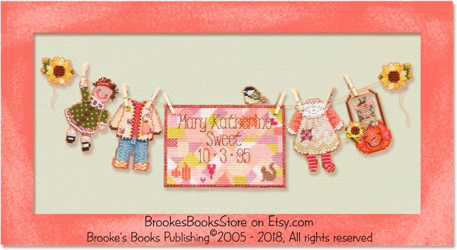 Brooke's Books Sophie's Afternoon Cross Stitch Sampler INSTANT DOWNLOAD  Chart 