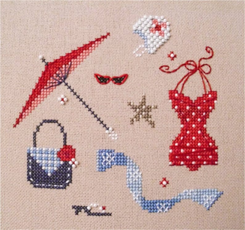 Brooke's Books Vintage Summer Fashion Tammy Cross Stitch Instant Download Chart by Brooke Nolan image 2