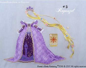 Brooke's Books #5 Rapunzel - Fairy Tale Princess Dress Up - Cross Stitch Chart INSTANT DOWNLOAD