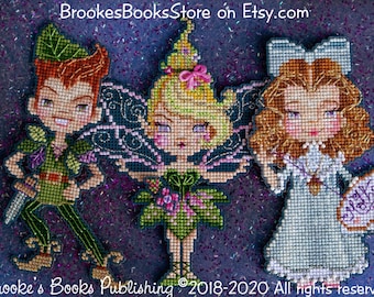 Brooke's Books 50% Rabatt vor dem Verkauf für alle 14 PDF-Kreuzstich-Character Charts für die Neverland Ornaments Collection