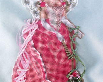 Brooke's Books Spirit of Mistletoe Angel Ornament Cross Stitch Chart Only