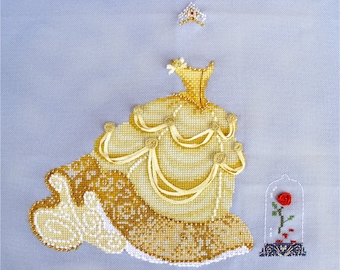 Brooke's Books #3 Belle (Beauty and the Beast) - Fairy Tale Princess Dress Up - Cross Stitch Chart INSTANT DOWNLOAD