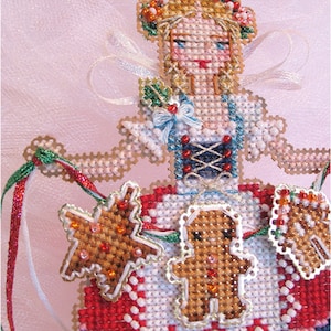 Brooke's Books Stitch-a-Little Gretel The Gingerbread Angel Ornament Cross Stitch Chart Only