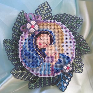 Brooke's Books Madonna & Child Cross Stitch Dimensional Ornament INSTANT DOWNLOAD Chart