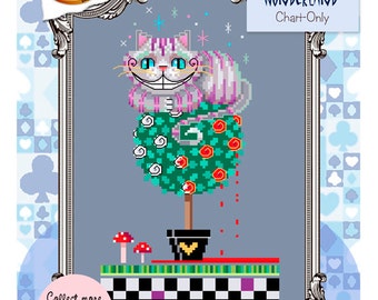 Brooke's Books Wonderland Cheshire Cat Cross Stitch Chart-Only (Hard Copy)