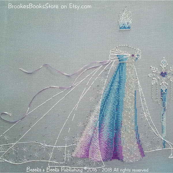 Brooke's Books #12 The Snow Princess - Fairy Tale Princess Dress Up - Cross Stitch Chart INSTANT DOWNLOAD