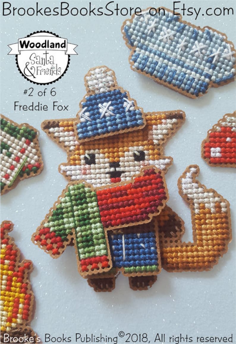 Freddie Fox is 2 of 6 from Brooke's Books Woodland Santa & Friends Ornament / Playset Collection INSTANT DOWNLOAD Cross Stitch Chart image 2