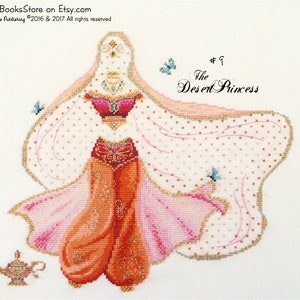 Brooke's Books #9 The Desert Princess - Fairy Tale Princess Dress Up - Cross Stitch Chart INSTANT DOWNLOAD