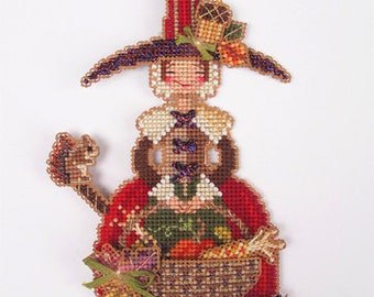 Brooke's Books Stitch-a-Little Annie The Autumn Witchie Ornament Cross Stitch Chart Only