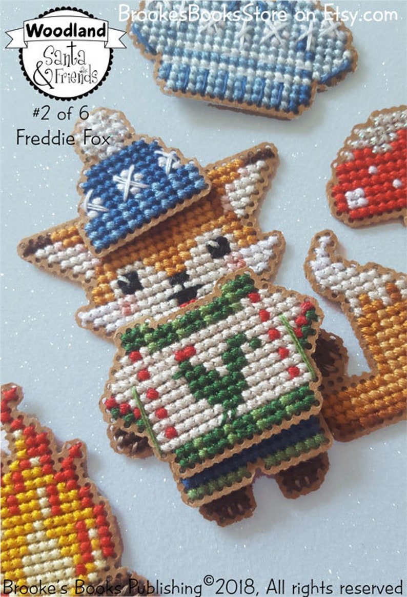 Freddie Fox is 2 of 6 from Brooke's Books Woodland Santa & Friends Ornament / Playset Collection INSTANT DOWNLOAD Cross Stitch Chart image 8