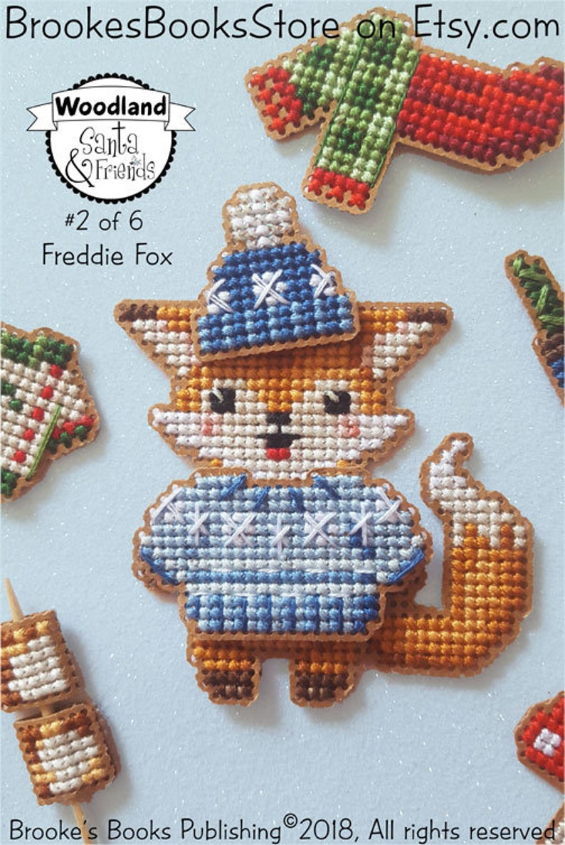 Freddie Fox is 2 of 6 from Brooke's Books Woodland Santa & Friends Ornament / Playset Collection INSTANT DOWNLOAD Cross Stitch Chart image 4