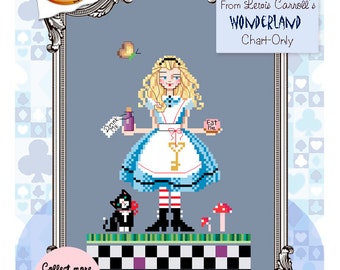 Brooke's Books Wonderland Alice Cross Stitch Chart-Only (Hard Copy)